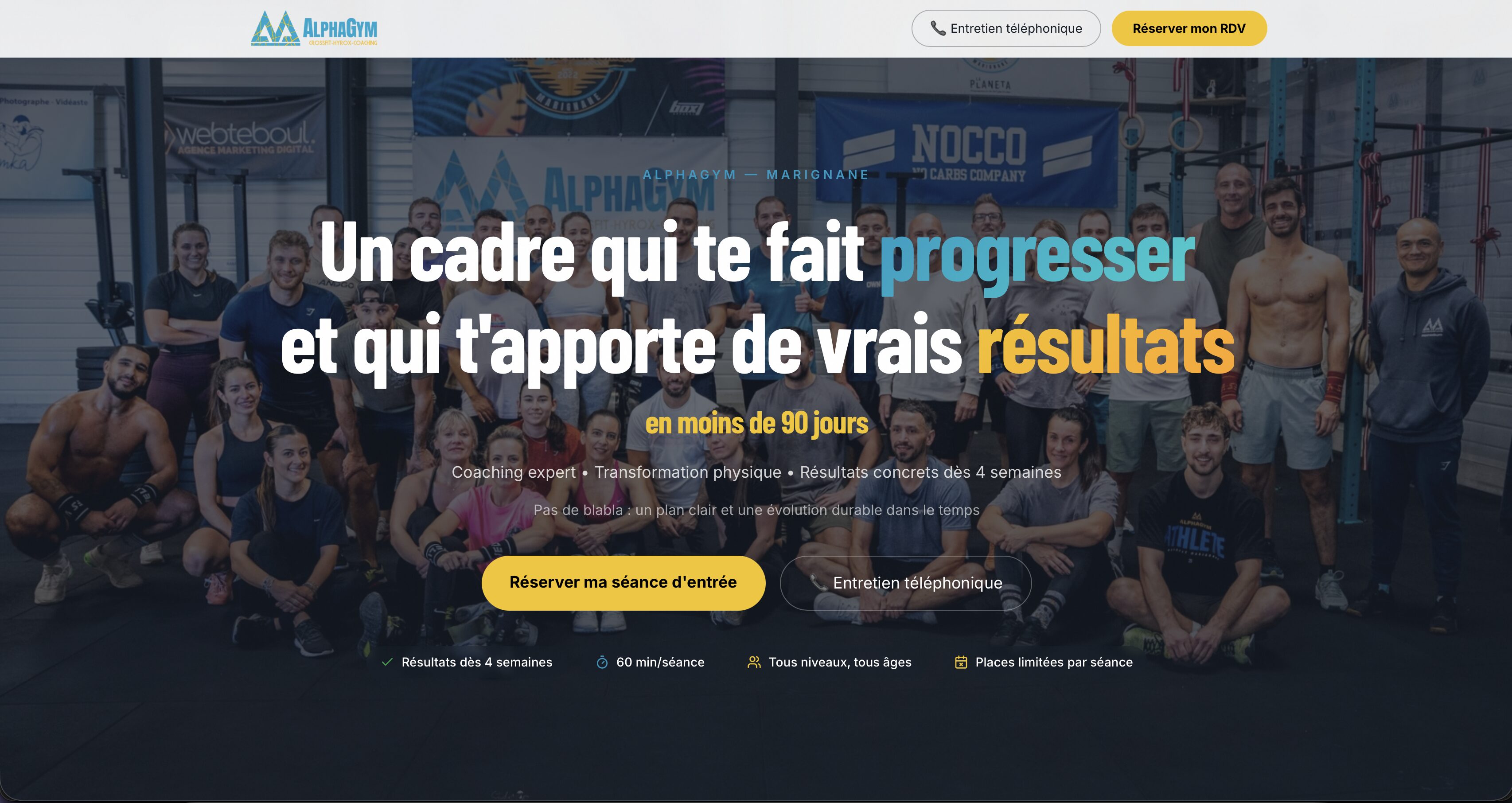 landing page alphagym Landing page coaching sportif – META Ads & conversion