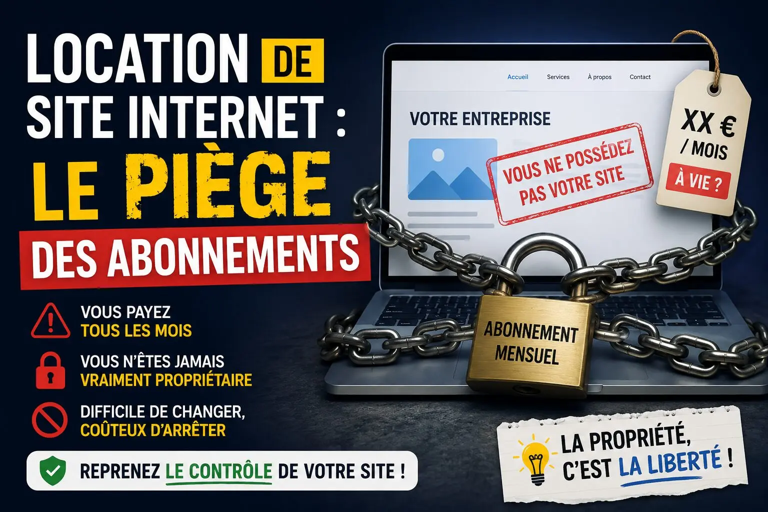 Location de Site Internet Le Piege des Abonnements Accueil