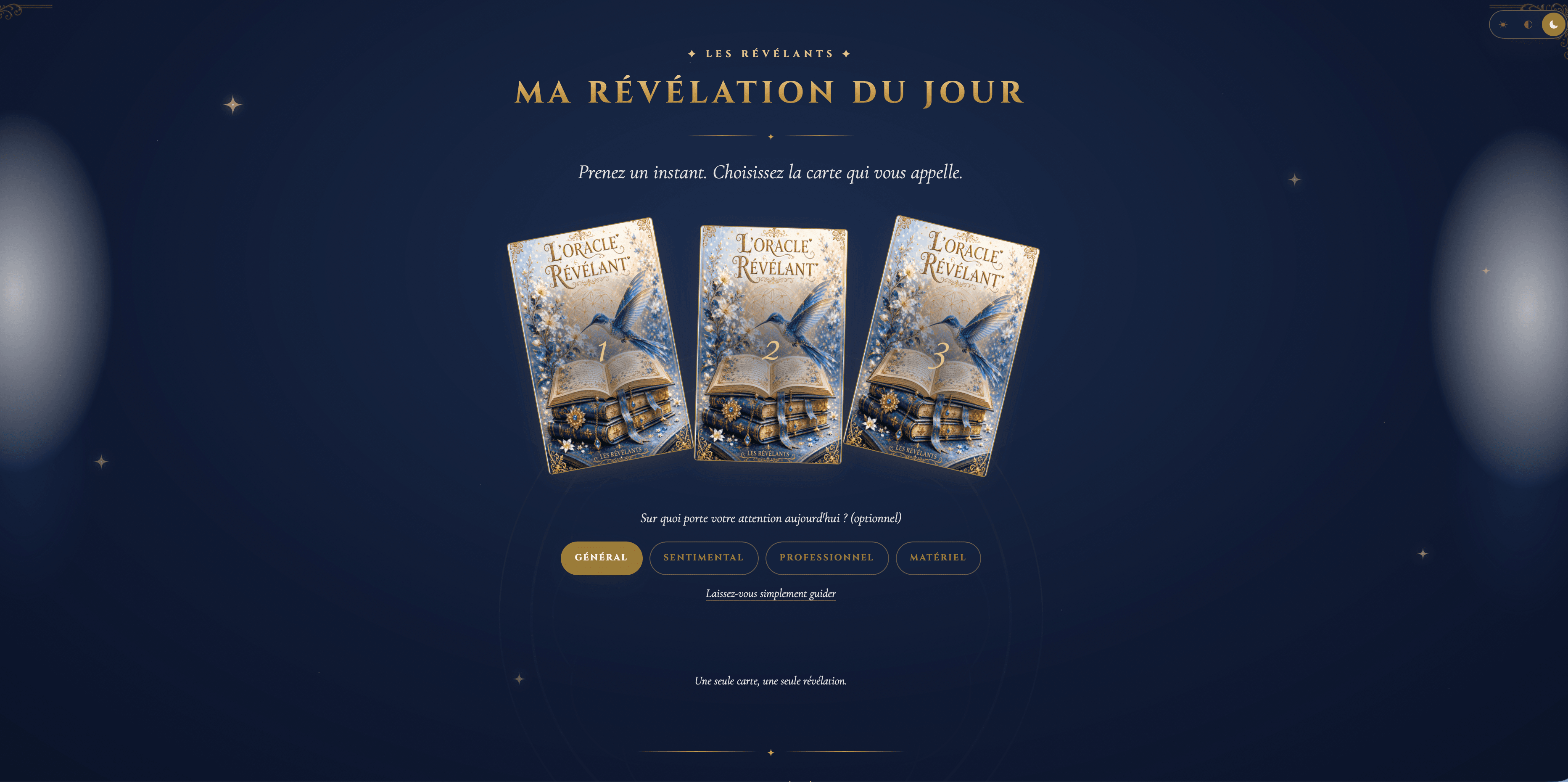 app web lesrevelants Application web, tirage de cartes du jour